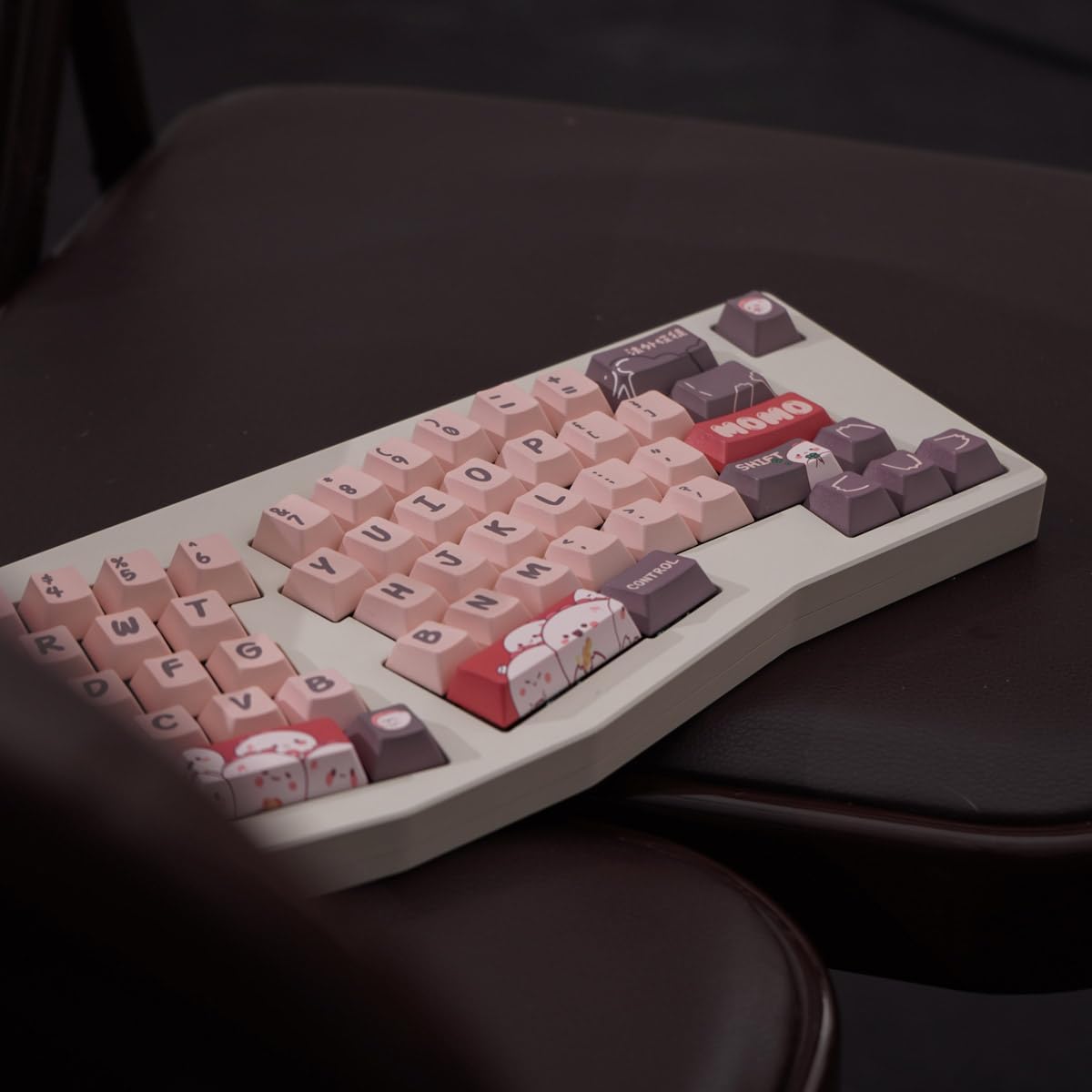 Gliging 152 Keys Cherry Profile Keycaps Cute Theme for 61/84/87/98/100/104Key Cherry MX Gateron Kailh Switch ANSI/ISO Mechanical Keyboard (Brown)