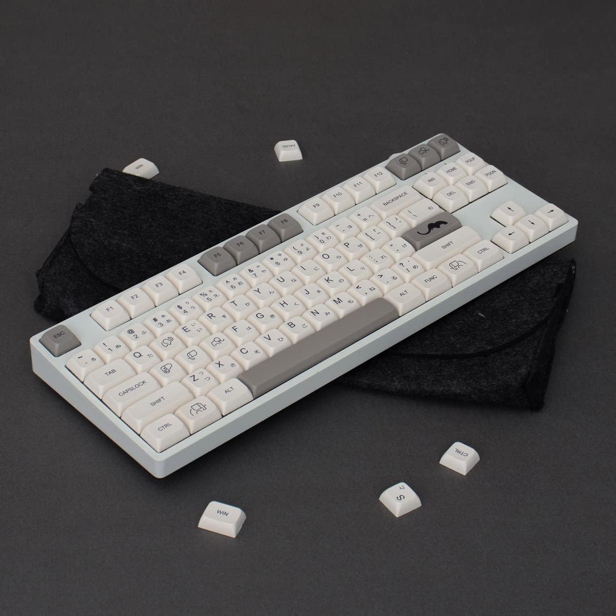 Gliging PBT 137 Key XDA Profile DYE-SUB Keycaps Japanese Grey Personalized Theme Keycap for Cherry Mx Switch Mechanical Keyboard