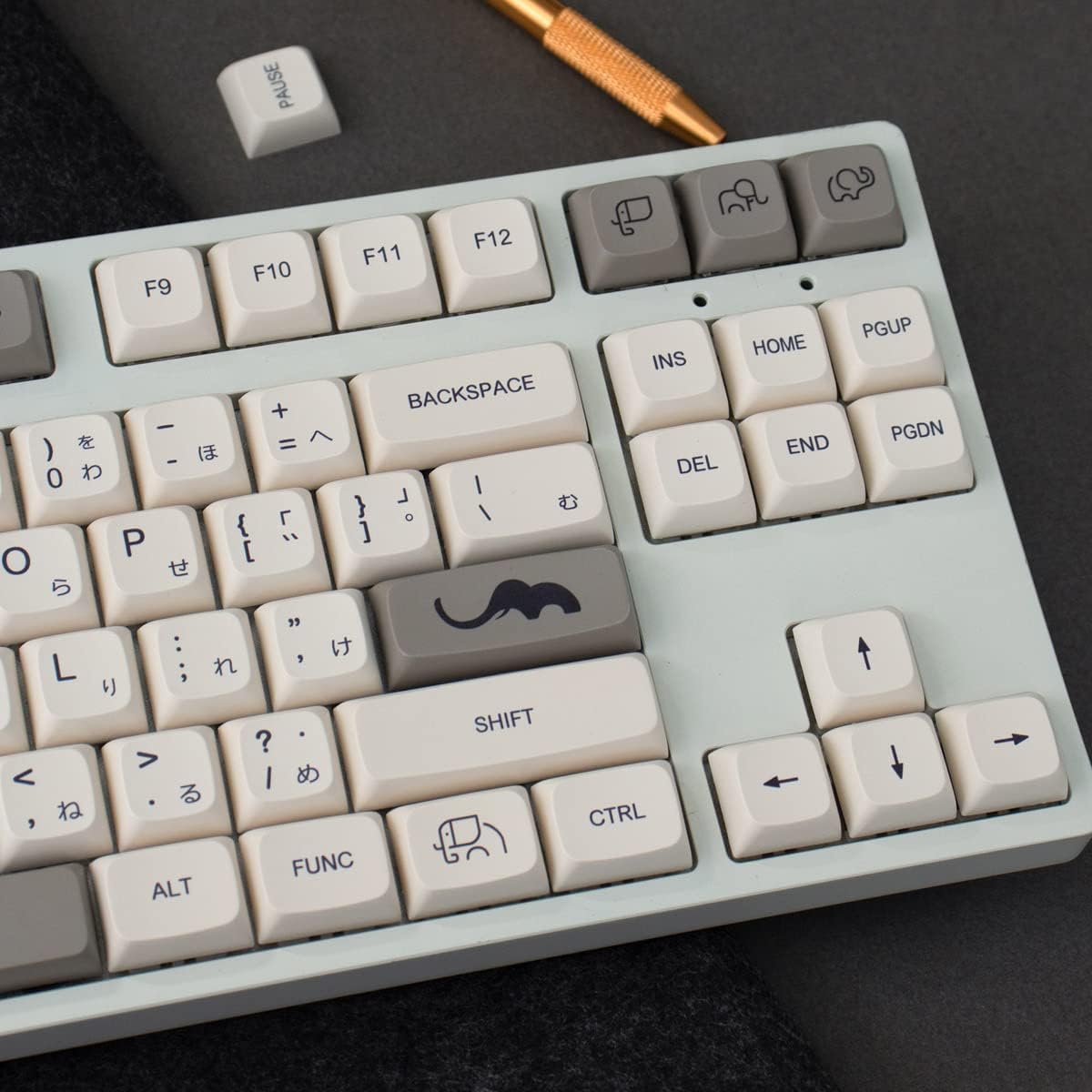 Gliging PBT 137 Key XDA Profile DYE-SUB Keycaps Japanese Grey Personalized Theme Keycap for Cherry Mx Switch Mechanical Keyboard