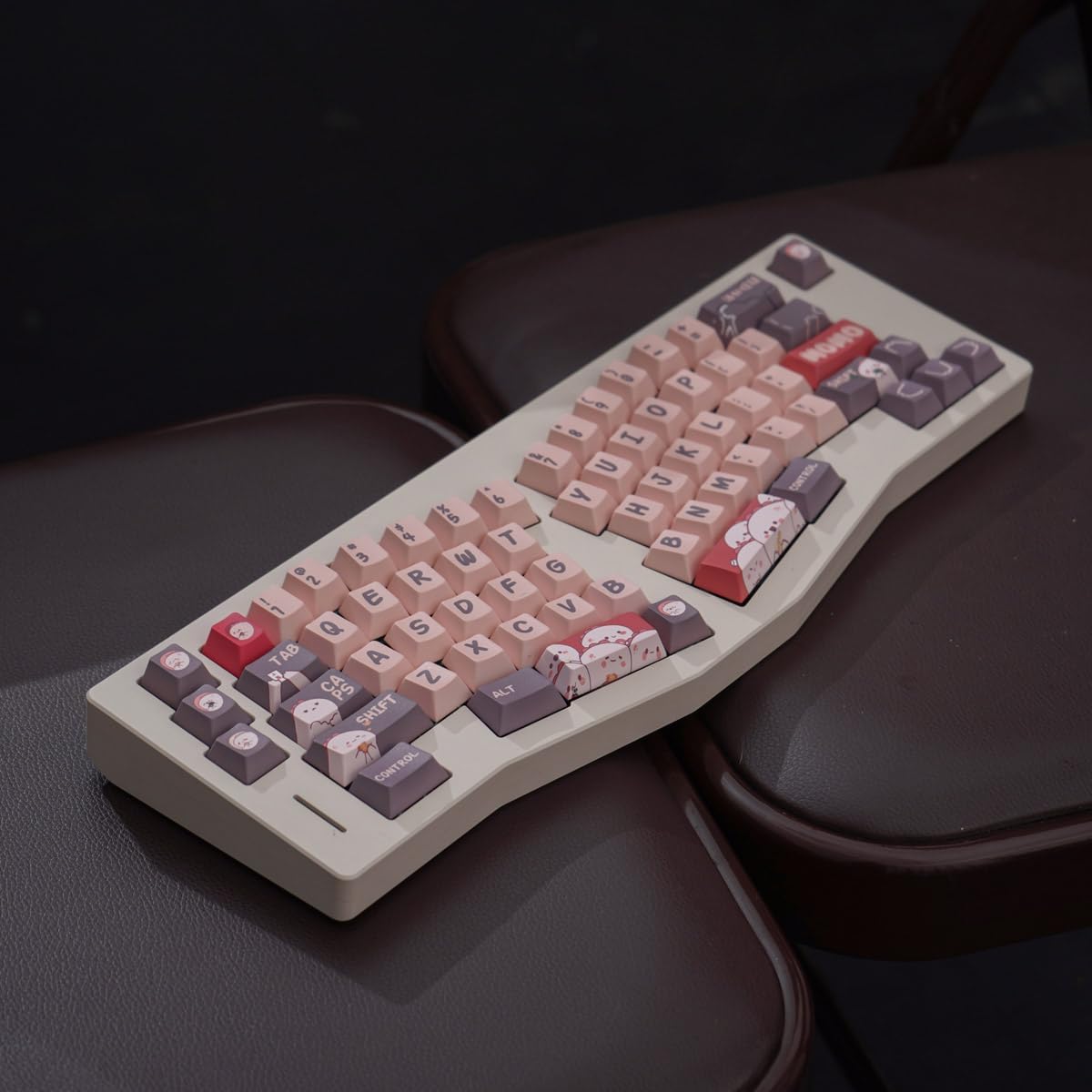 Gliging 152 Keys Cherry Profile Keycaps Cute Theme for 61/84/87/98/100/104Key Cherry MX Gateron Kailh Switch ANSI/ISO Mechanical Keyboard (Brown)