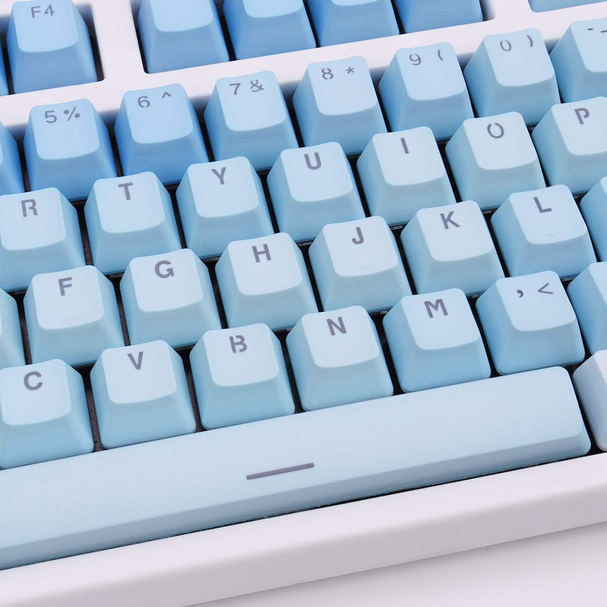 104 Keys Sunset Gradient Blue Backlit Keycaps Thick PBT OEM Profile for Cherry MX Switches of Mechanical Keyboard 104 87 61(Blue)