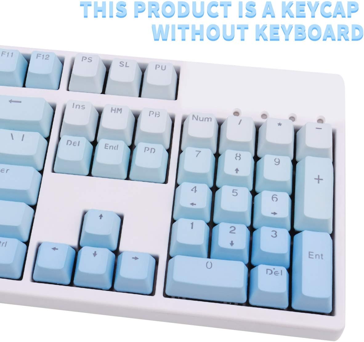 104 Keys Sunset Gradient Blue Backlit Keycaps Thick PBT OEM Profile for Cherry MX Switches of Mechanical Keyboard 104 87 61(Blue)