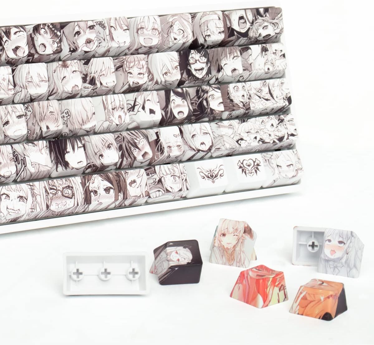 Gliging Anime Keycaps 108 PBT Dye Sublimation OEM Profile Japanese Anime Keycap for 61/87/104/108 Cherry Mx Gateron Kailh Switch Mechanical Keyboard