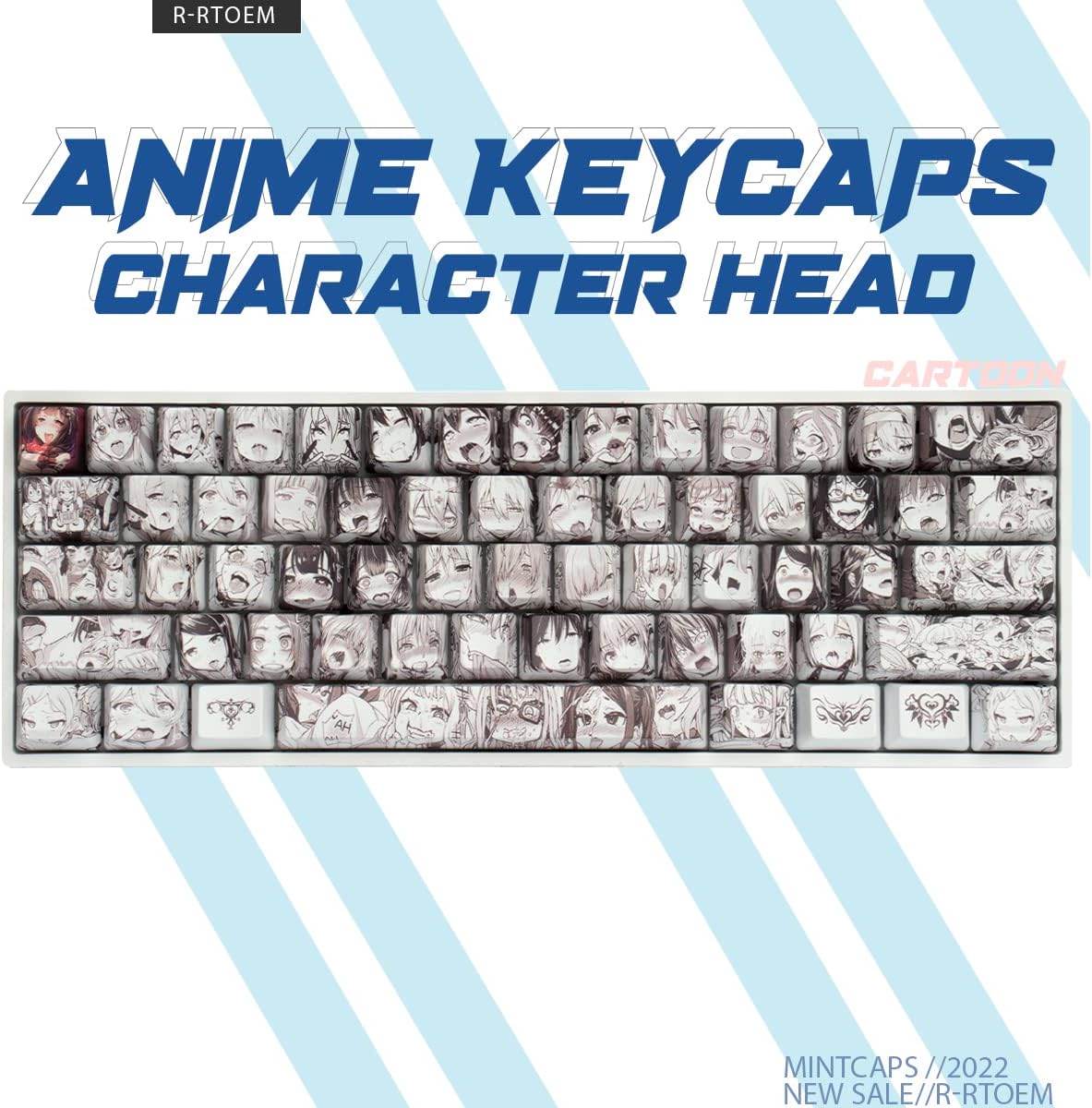 Gliging Anime Keycaps 108 PBT Dye Sublimation OEM Profile Japanese Anime Keycap for 61/87/104/108 Cherry Mx Gateron Kailh Switch Mechanical Keyboard