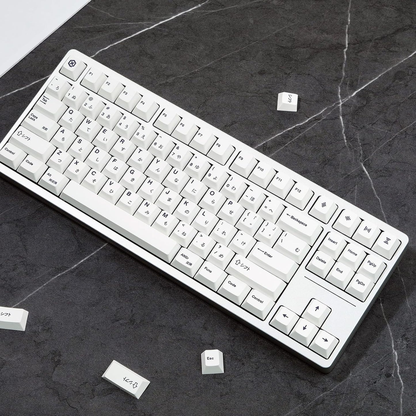 Gliging 135 Keys PBT Japanese Keycaps Cherry Profile DYE-Sub White Theme Minimalist Style Suitable for Mechanical Keyboard