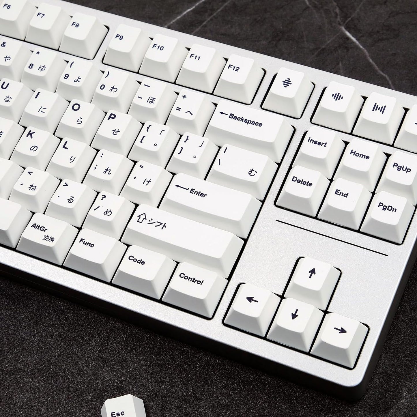 Gliging 135 Keys PBT Japanese Keycaps Cherry Profile DYE-Sub White Theme Minimalist Style Suitable for Mechanical Keyboard