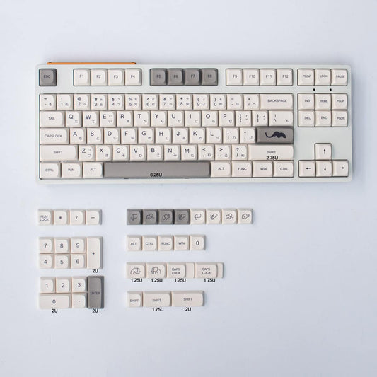 Gliging PBT 137 Key XDA Profile DYE-SUB Keycaps Japanese Grey Personalized Theme Keycap for Cherry Mx Switch Mechanical Keyboard
