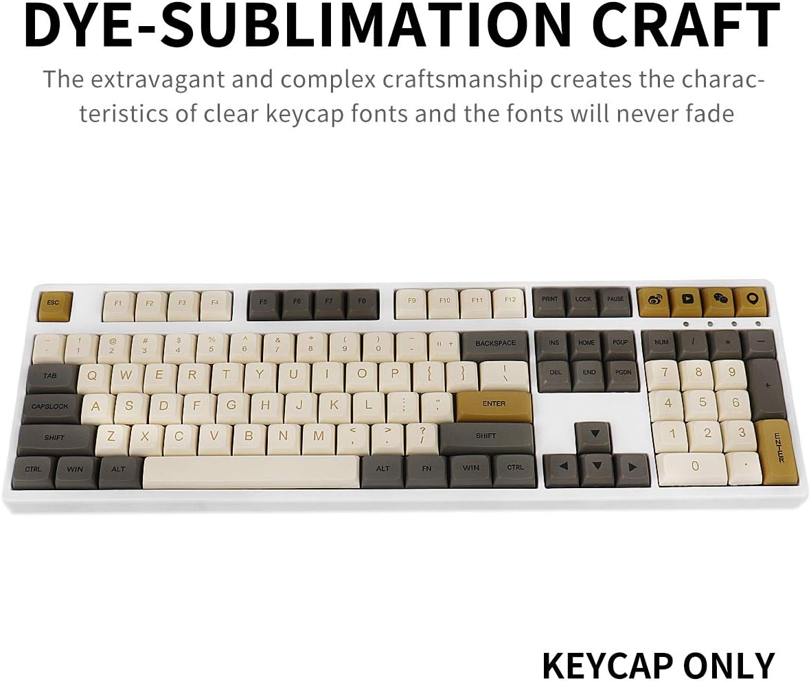 Gliging Keycaps 124 XDA Profile DYE-SUB Personalized Theme Gaming Keycap for Cherry Mx Switch Mechanical Keyboard