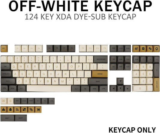 Gliging Keycaps 124 XDA Profile DYE-SUB Personalized Theme Gaming Keycap for Cherry Mx Switch Mechanical Keyboard