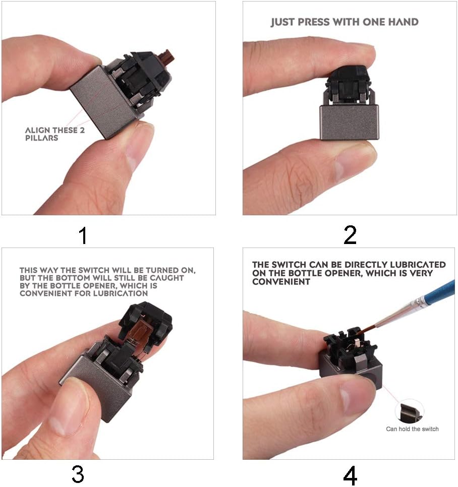 Metal Switch Opener Lubrication Kit Mechanical Keyboard Keycaps Aluminum Alloy Opener Instantly for Cherry mx Switches