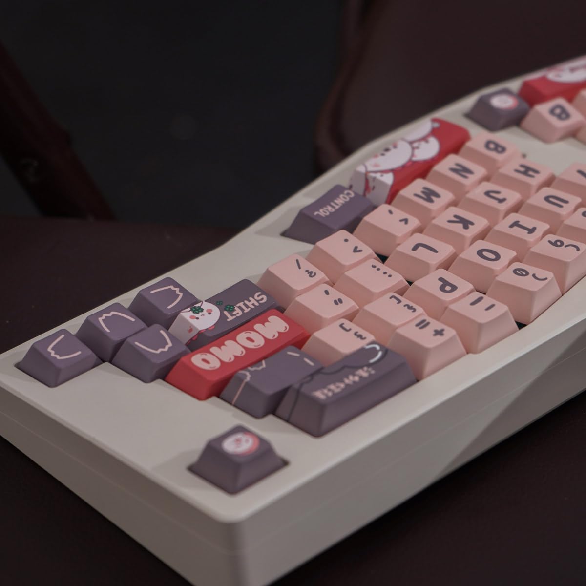 Gliging 152 Keys Cherry Profile Keycaps Cute Theme for 61/84/87/98/100/104Key Cherry MX Gateron Kailh Switch ANSI/ISO Mechanical Keyboard (Brown)