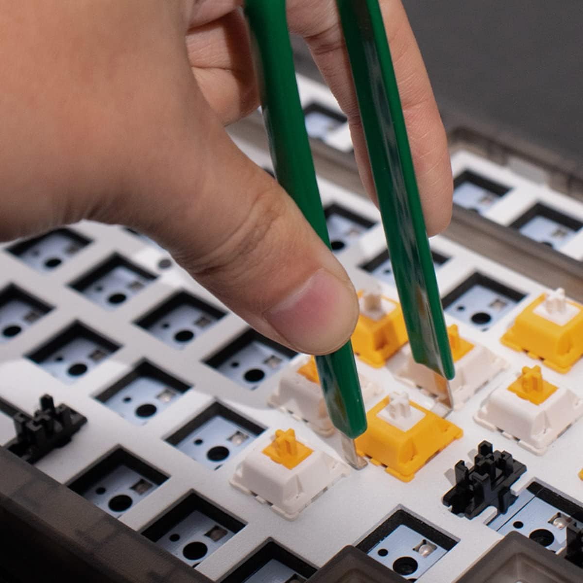 Gliging Switch Tester Switch Opener Acrylic Lube Station DIY Double-Deck Removal Platform Keycaps Puller for Custom Gateron Cherry Mechanical Keyboard Switch Films(Lubrication Kit B)