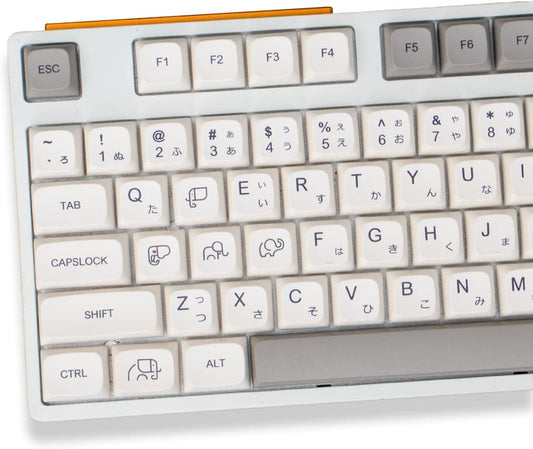 Gliging PBT 137 Key XDA Profile DYE-SUB Keycaps Japanese Grey Personalized Theme Keycap for Cherry Mx Switch Mechanical Keyboard