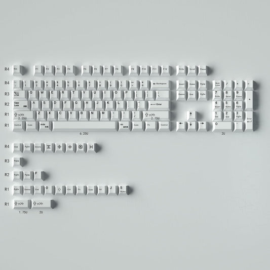 Gliging 135 Keys PBT Keycaps Cherry Profile DYE-Sub White Theme Minimalist Style Suitable for Mechanical Keyboard