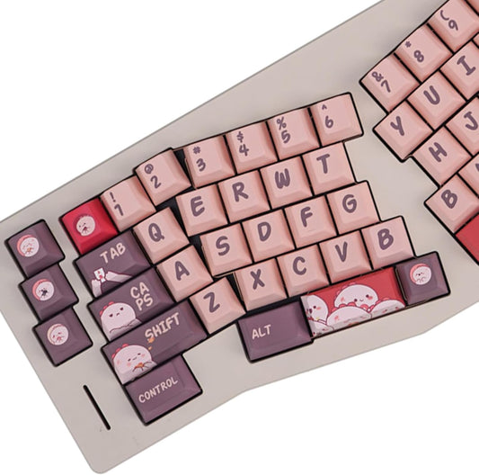 Gliging 152 Keys Cherry Profile Keycaps Cute Theme for 61/84/87/98/100/104Key Cherry MX Gateron Kailh Switch ANSI/ISO Mechanical Keyboard (Brown)
