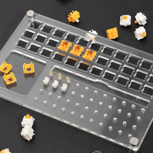 Gliging Switch Tester Switch Opener Acrylic Lube Station DIY Double-Deck Removal Platform Keycaps Puller for Custom Gateron Cherry Mechanical Keyboard Switch Films(Lubrication Kit B)