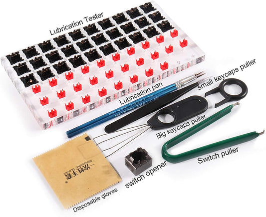 Gliging 30 Switch Tester Opener Acrylic Lube Station DIY Cover Removal Platform Keycaps Puller for Custom Cherry Mechanical Keyboard
