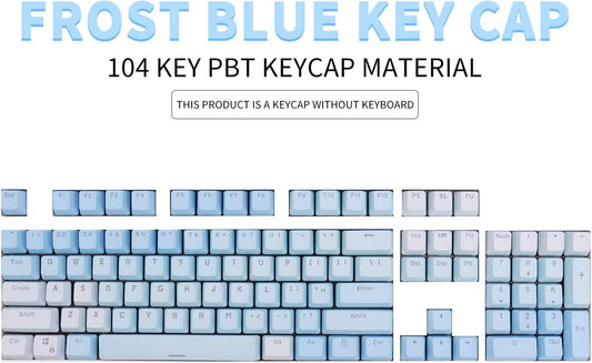 104 Keys Sunset Gradient Blue Backlit Keycaps Thick PBT OEM Profile for Cherry MX Switches of Mechanical Keyboard 104 87 61(Blue)